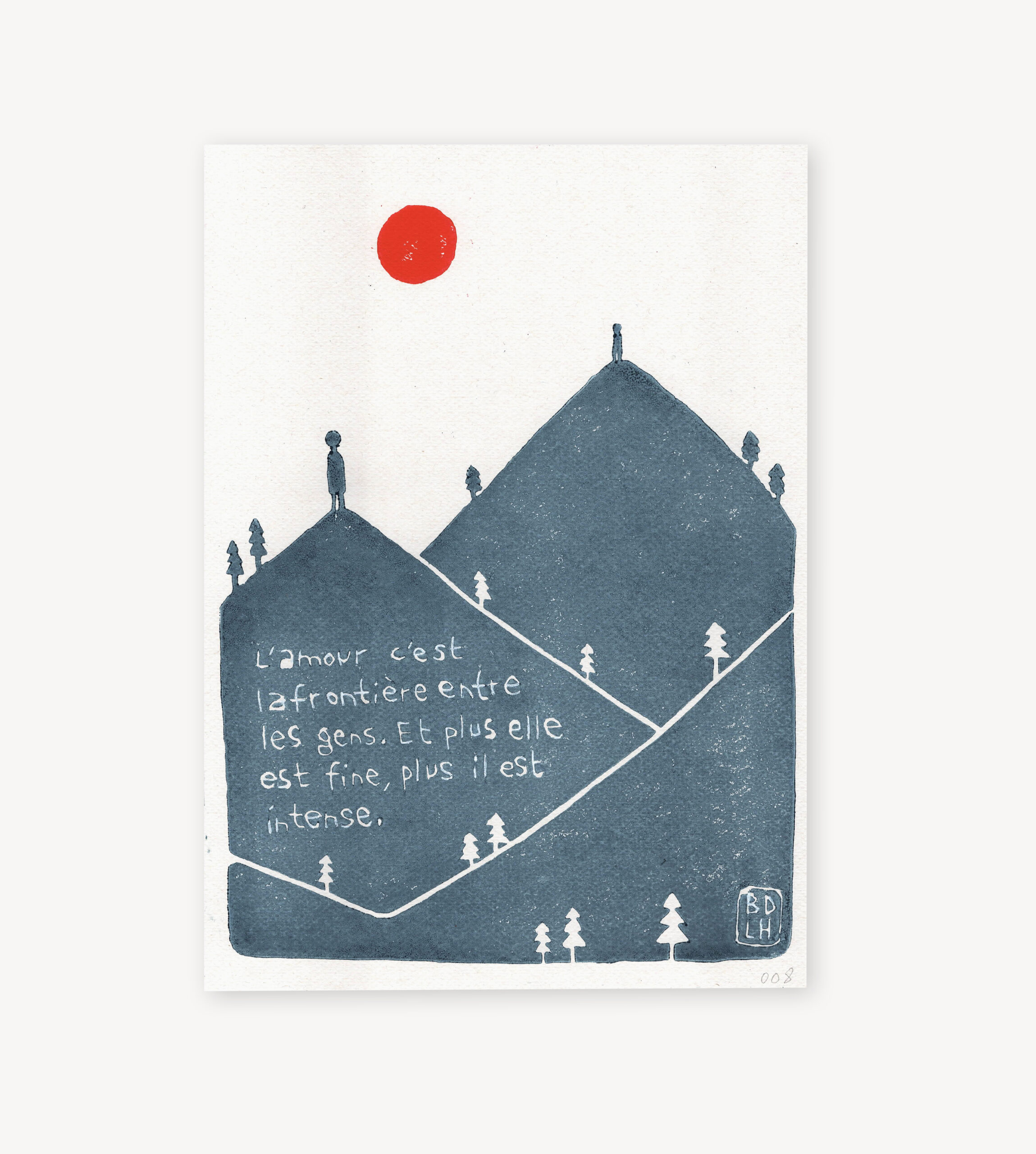 Linogravure Frontière